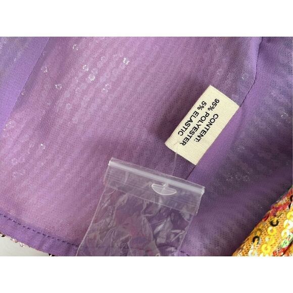 Celia B Fuji Tie Front Sequined Crop Top Multicolor Women’s Size Small - Picture 16 of 16